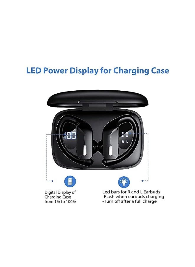 LINJIE - Wireless Earbuds Sports Headphones Bluetooth 48H Running Waterproof In-Ear Headphones with Microphone LED Display for Sports Running Workout - Image 1