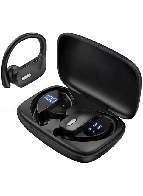 Wireless Earbuds Sports Headphones Bluetooth 48H Running Waterproof In-Ear Headphones with Microphone LED Display for Sports Running Workout