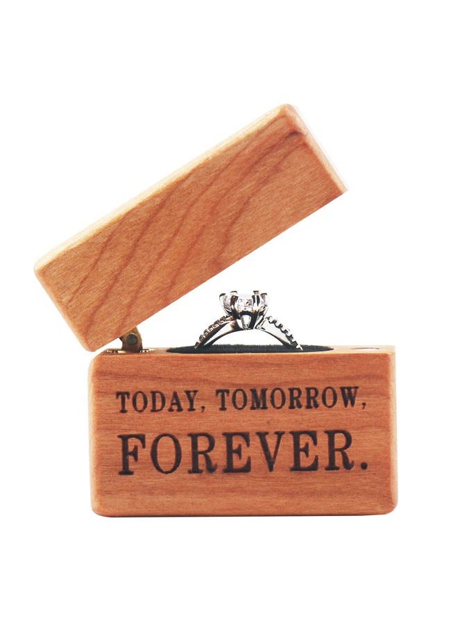 Yookin Wooden Ring Box - Portable Case for Engagement, Proposals, Wedding Ceremony - Jewelry Display (Cherry) - Image 3