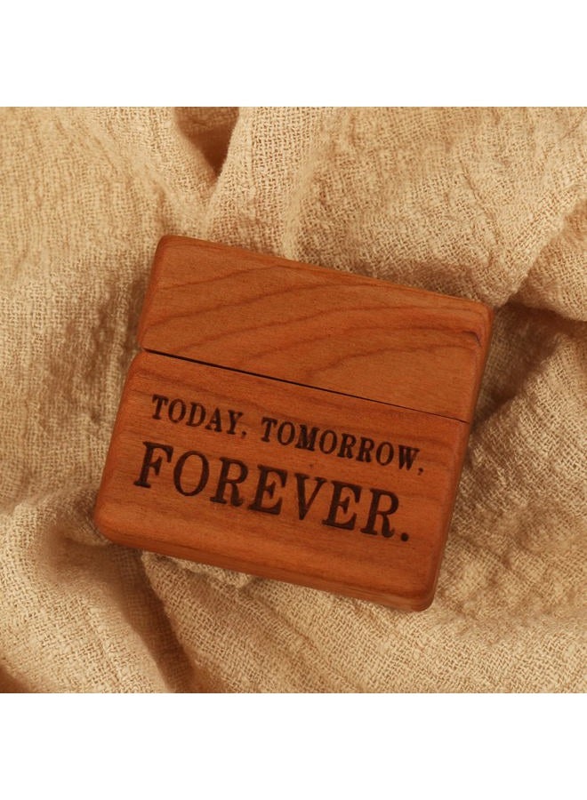 Yookin Wooden Ring Box - Portable Case for Engagement, Proposals, Wedding Ceremony - Jewelry Display (Cherry) - Image 5