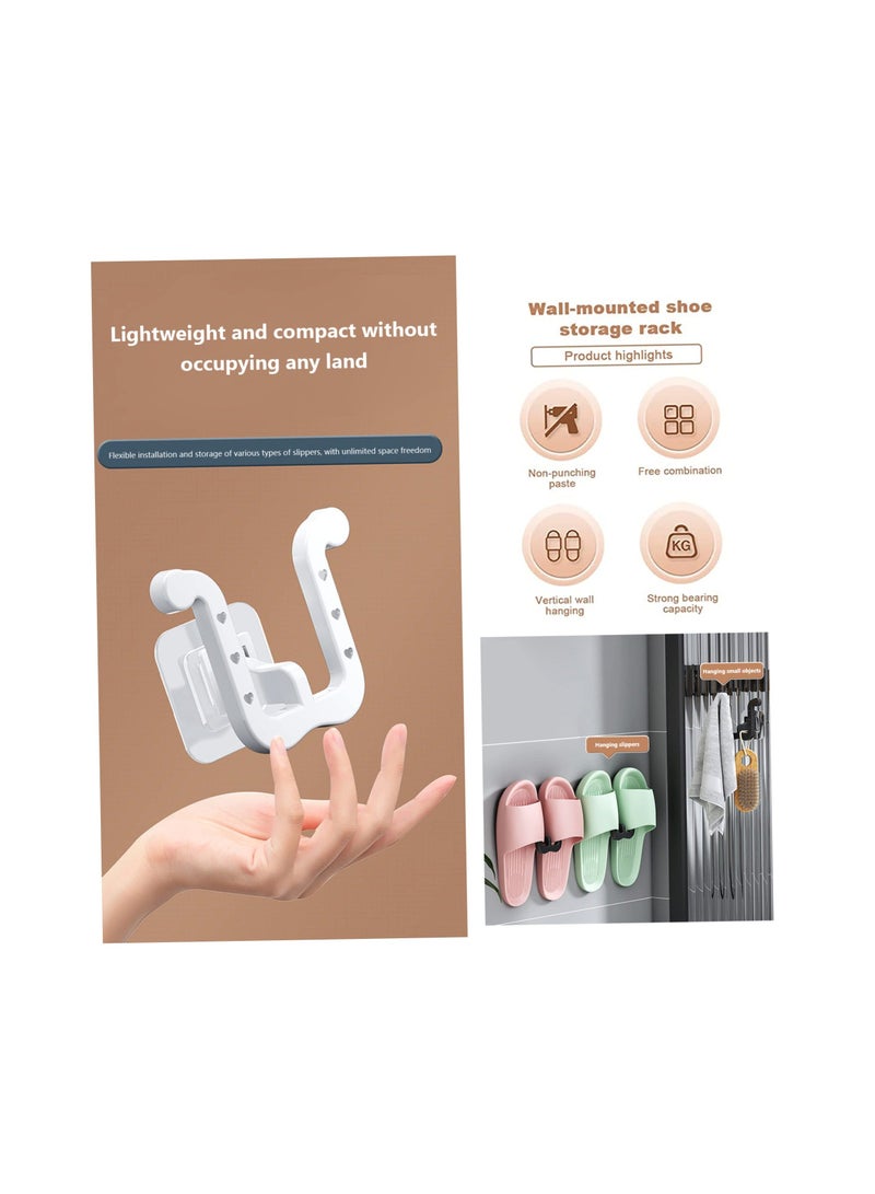 نيبمينينت 12PCS Self Adhesive Wall Mounted Shoes Rack, Multifunctional Slippers Organizer Door and Closet Shoe Rack Hanger Stick-On for Bathroom Kitchen - Image 2