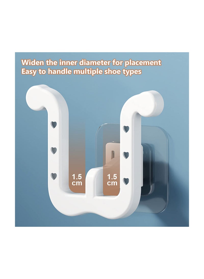 نيبمينينت 12PCS Self Adhesive Wall Mounted Shoes Rack, Multifunctional Slippers Organizer Door and Closet Shoe Rack Hanger Stick-On for Bathroom Kitchen - Image 5