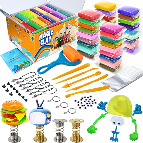 ESSENSON Modeling Clay Kit - 36 Colors Air Dry Magic Clay, DIY Molding with Sculpting Tools, Party Favors Kids Art Crafts Best Gift for Boys & Girls Age 3-12 Year Old - Image 1