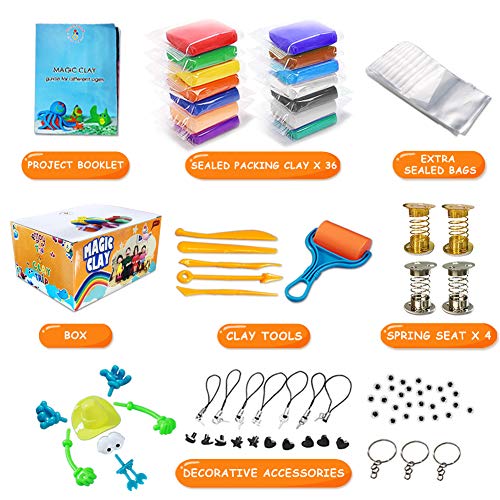 ESSENSON Modeling Clay Kit - 36 Colors Air Dry Magic Clay, DIY Molding with Sculpting Tools, Party Favors Kids Art Crafts Best Gift for Boys & Girls Age 3-12 Year Old - Image 3