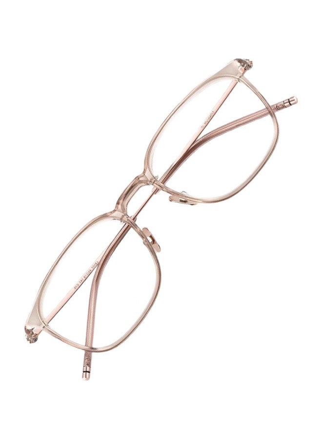 Zeiss Myopia Glasses For Women, Prescription Available, Plain Square Frame Makes Face Look Smaller, Cold Tea, Ouna Glasses Single Frame (Try-On) - Image 1