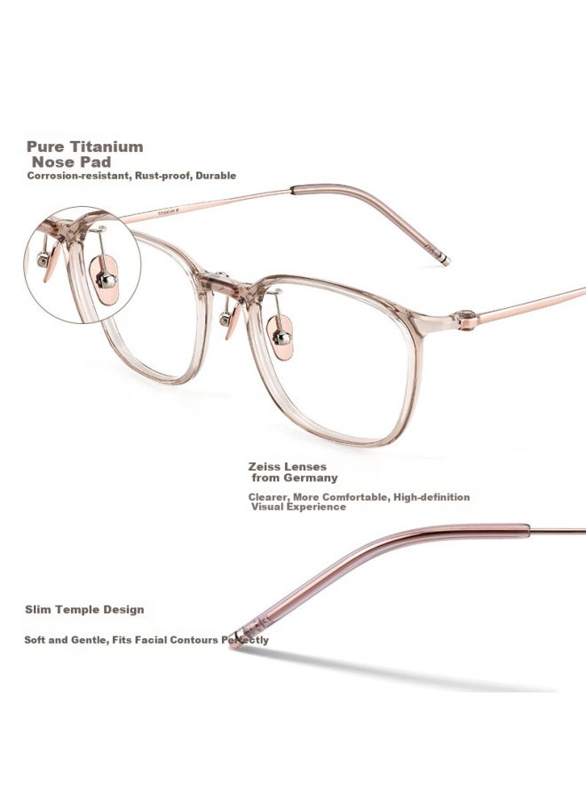 Zeiss Myopia Gl For Women, Prescription Available, Plain Square Frame Makes Face Look Smaller, Cold Tea, Ouna Gl Single Frame - Image 4