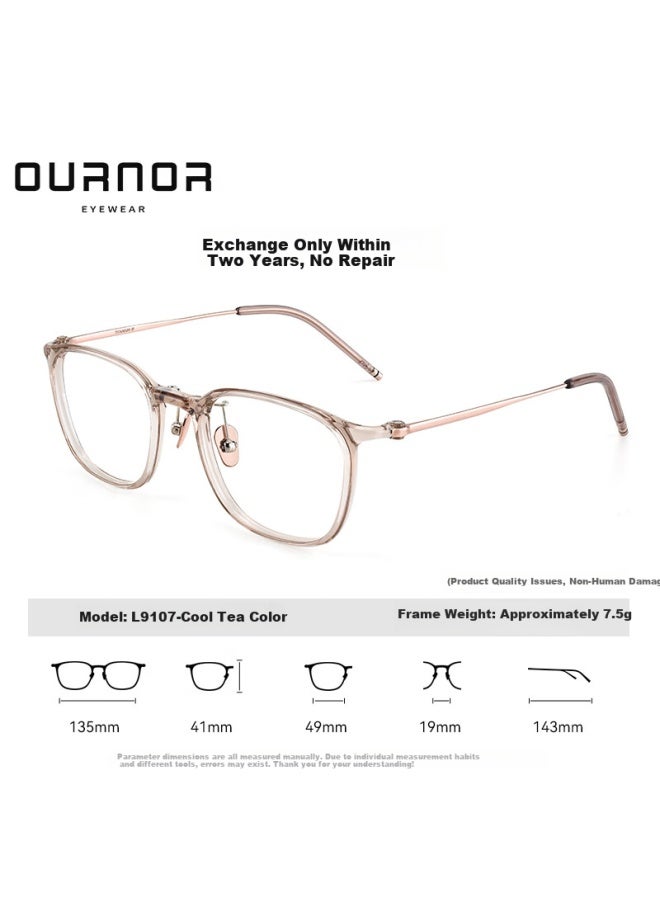 Zeiss Myopia Gl For Women, Prescription Available, Plain Square Frame Makes Face Look Smaller, Cold Tea, Ouna Gl Single Frame - Image 2