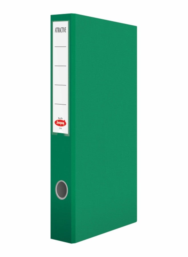 Anupam Cobra Spring File | Full Size (F/S) | Robust Textured Cover | Steel Spring Binder | Large Capacity Document File | Finger Hole for Easy Shelf Access | for Office & Home (Green, Pack of 4)
