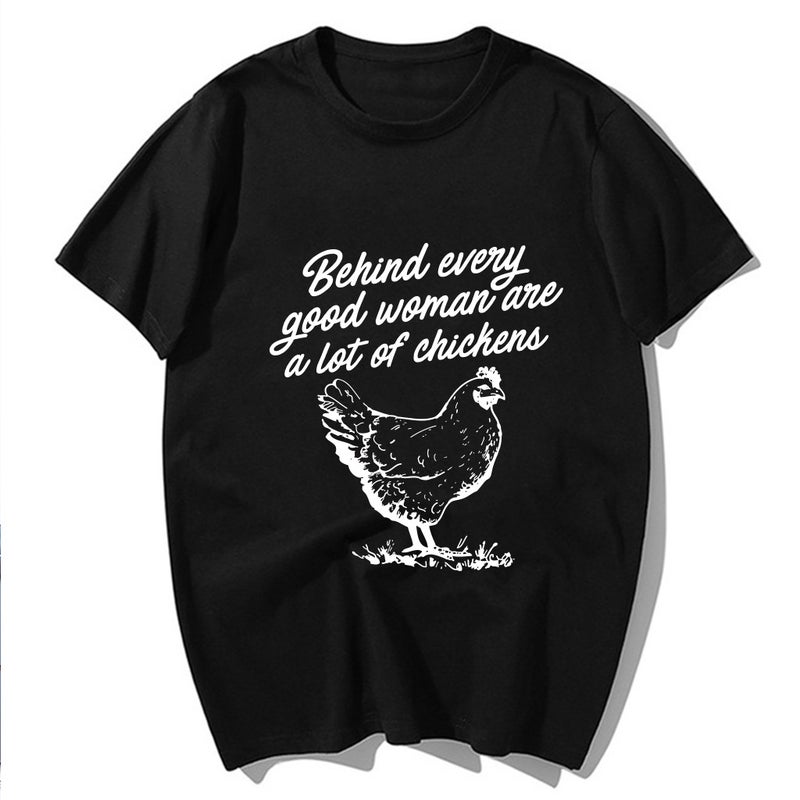 2020 Spring Cross-border New Style Behind eveny Hen Letter Printed Pattern Women's T-shirt - Image 5