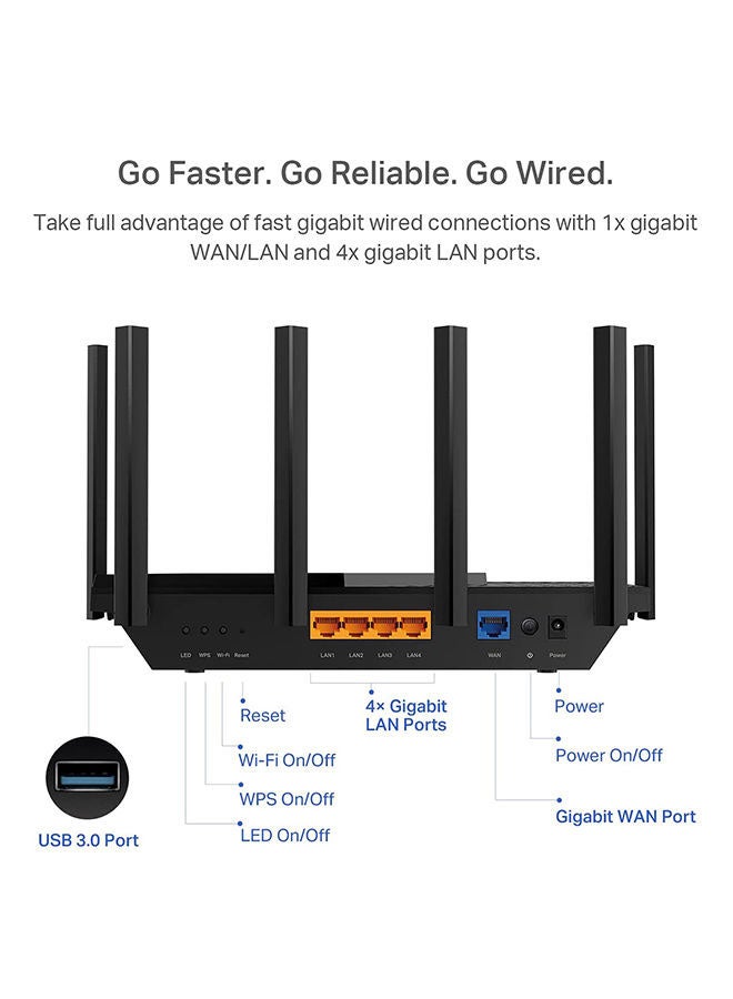 TP-LINK Dual Band 6 Stream Gigabit Wi-Fi 6 Router Archer AX73 AX5400 Black - Image 5