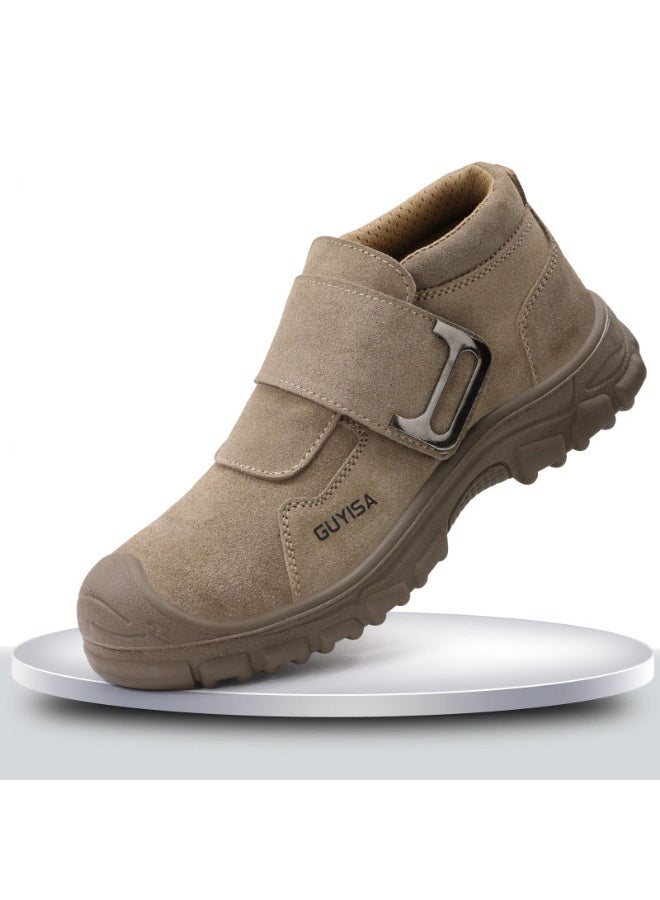 NIBEMINENT Anti Scald Welding Work Shoes Anti-smash Anti-puncture Safety Shoes Men Protective Boots Wear Resistant Male Industrial Shoes - Image 1