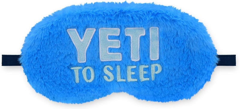 iscream Cheerful Dreamer Satin-Lined Embroidered Silky Fur Sleep Mask for Kids - Yeti to Sleep