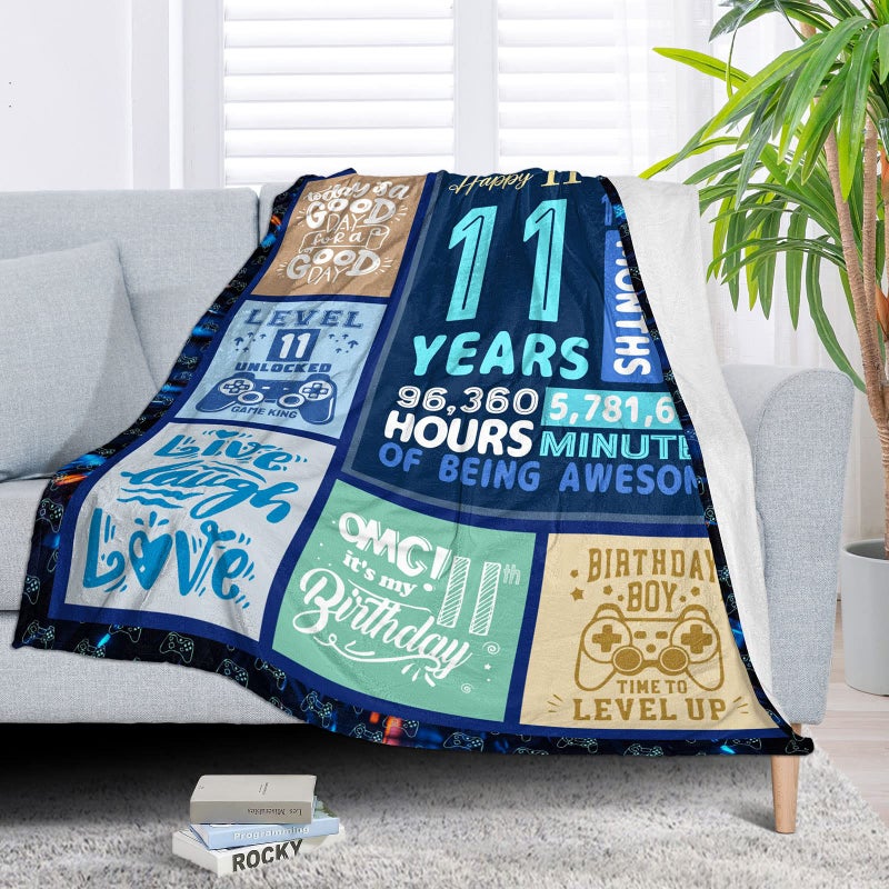 SIKLTY 11 Year Old Boy Gift Ideas  Gifts for 11 Year Old Boy  Boys Age 11 Gift Ideas  Best 11 Year Old Boy Gifts  Cool Presents for 11 Year Old Boys  11th Birthday Decorations Throw Blanket 60 x 50 Inch - Image 3