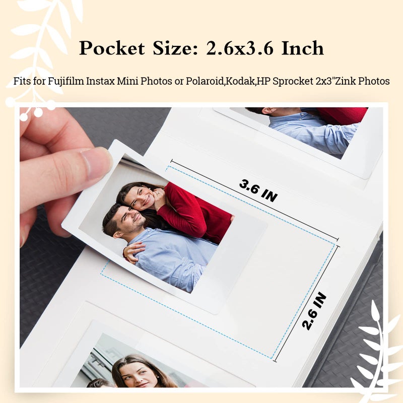 فيسيفول ألبوم Photo Veicevol مع مساحة الكتابة لـ Fujifilm Instax Mini 12 11 9 40 90 8 7 Evo Liplay Camera 64 Pockets Photo Abrum for Polaroid Leater - Image 4
