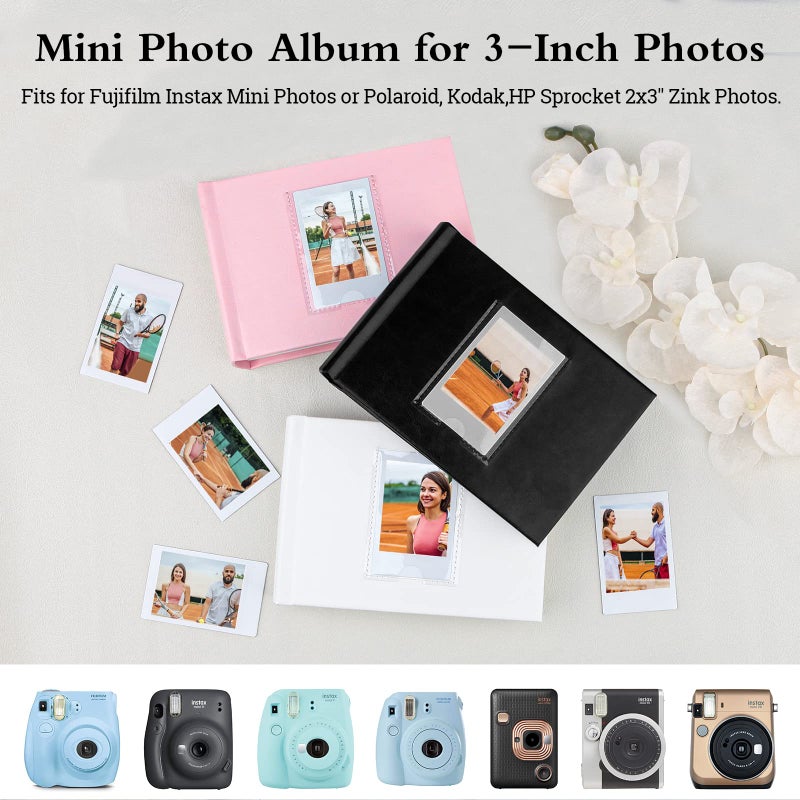 فيسيفول ألبوم Photo Veicevol مع مساحة الكتابة لـ Fujifilm Instax Mini 12 11 9 40 90 8 7 Evo Liplay Camera 64 Pockets Photo Abrum for Polaroid Leater - Image 3