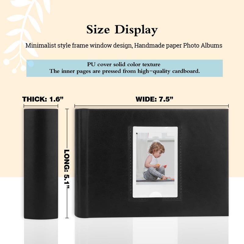 فيسيفول ألبوم Photo Veicevol مع مساحة الكتابة لـ Fujifilm Instax Mini 12 11 9 40 90 8 7 Evo Liplay Camera 64 Pockets Photo Abrum for Polaroid Leater - Image 5