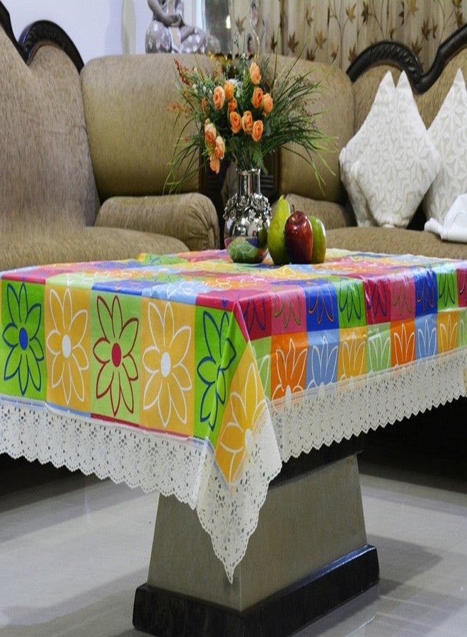 Freely Plastic Checkered Rectangular 4 Seaters Center Table Cover (Multicolour, 40x60 inch,Pack of 1) - Image 2