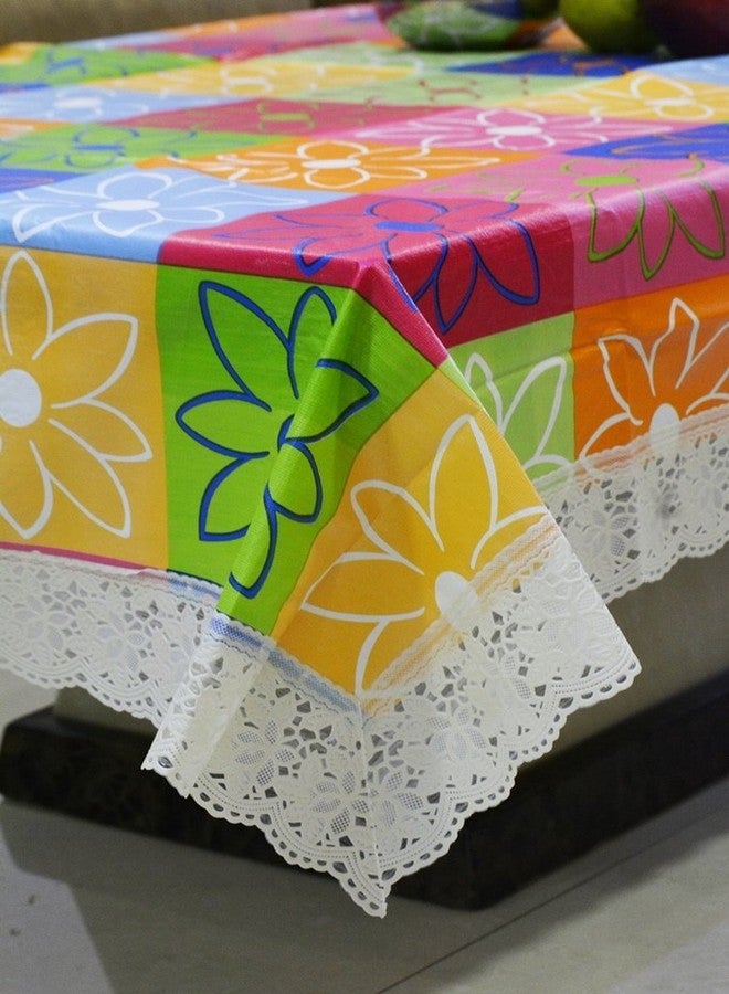 Freely Plastic Checkered Rectangular 4 Seaters Center Table Cover (Multicolour, 40x60 inch,Pack of 1) - Image 3