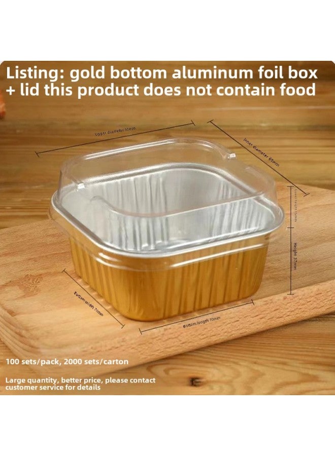 Miaomiao Iceberg Lava Chocolate Cake Tiramisu Mold Semi-cooked Cheese Packing Box Baked Pudding Baked Cloth Lei-Color:Square 150 Ml [with Cover] Black Gold-no Stickers - Image 4