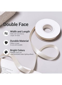 Double Face Satin Ribbon 5/8" 25 Yards For Gift Package Wrapping Floral Design Hair Bow Clip Making Crafting Sewing Wedding Decor Ivory - pzsku/ZC22602A21C88537FEE54Z/45/_/1724479328/d7419e49-487c-4f0f-bf5b-04ef5d8df218