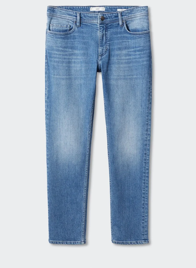 Mango Man Mid Wash Slim Fit Jeans
