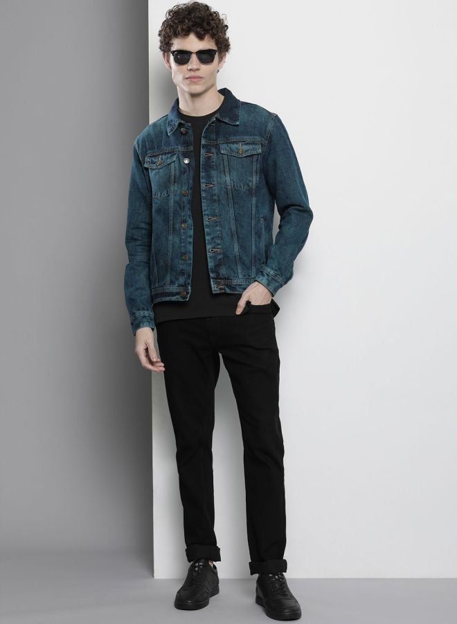 The Indian Garage Co Men Slim Fit Solid Round Neck Long Sleeves Jacket - Image 4