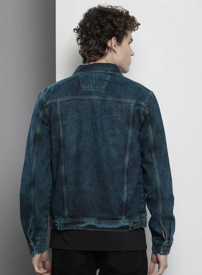 ذا انديان كراج كو The Indian Garage Co Men Slim Fit Solid Round Neck Long Sleeves Jacket