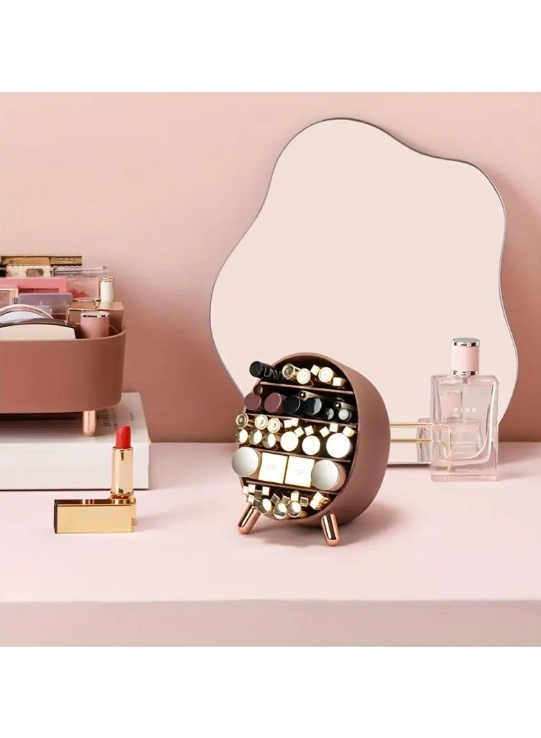 أوريتي منظم المكياج كونترتوب تخزين مستحضرات التجميل 5 مقصورات حامل المكياج عرض مستحضرات التجميل الفرش أحمر الشفاه الماسكارا أقلام الحاجب حامل قلم الموفر للمساحة مكتب الملابس - Image 1