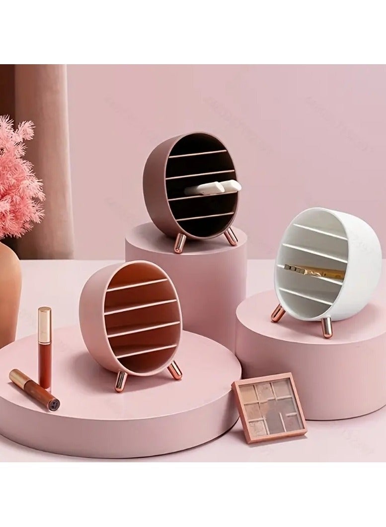 أوريتي منظم المكياج كونترتوب تخزين مستحضرات التجميل 5 مقصورات حامل المكياج عرض مستحضرات التجميل الفرش أحمر الشفاه الماسكارا أقلام الحاجب حامل قلم الموفر للمساحة مكتب الملابس - Image 2