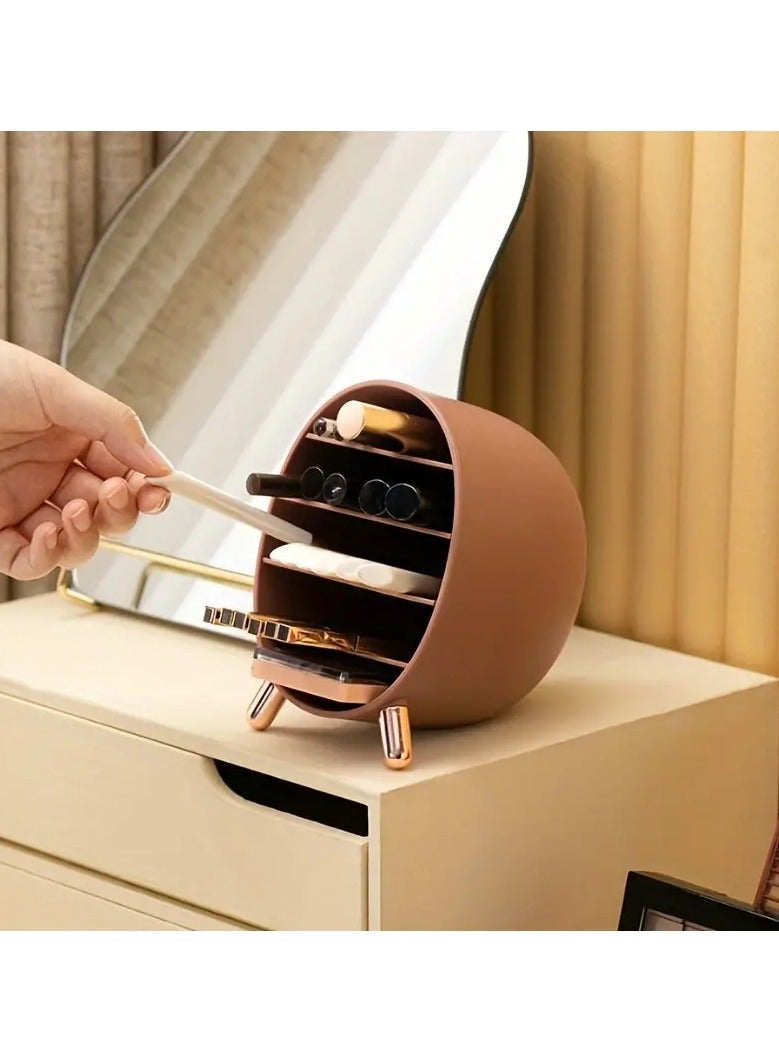 أوريتي منظم المكياج كونترتوب تخزين مستحضرات التجميل 5 مقصورات حامل المكياج عرض مستحضرات التجميل الفرش أحمر الشفاه الماسكارا أقلام الحاجب حامل قلم الموفر للمساحة مكتب الملابس - Image 3