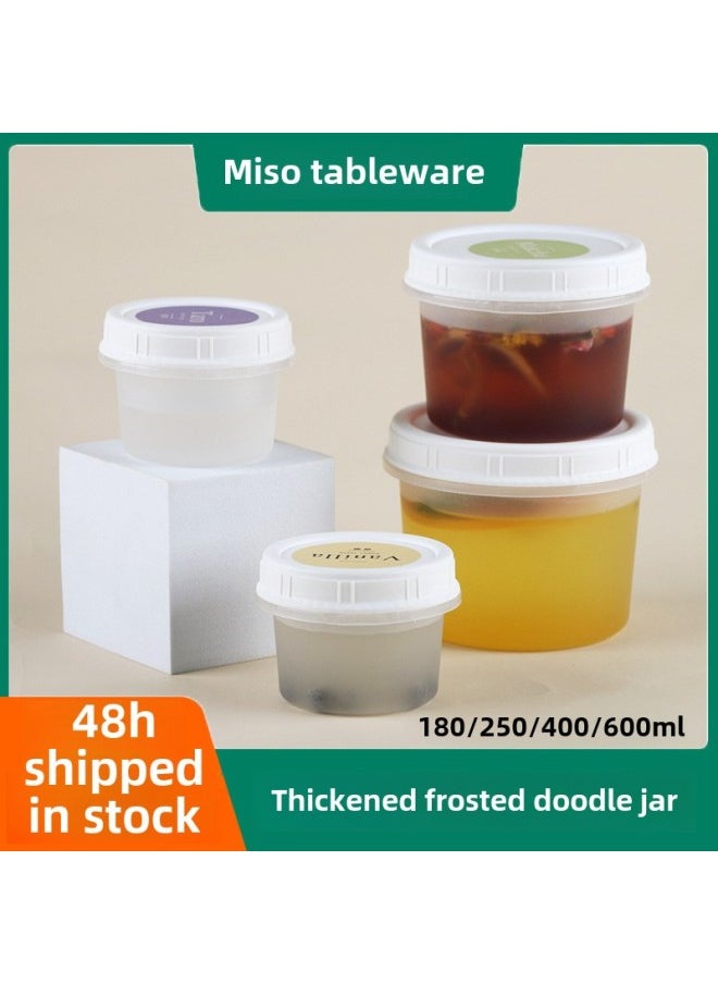Doodle Jar Net Celebrated Roasted Grass Jar Sealed Ice Cream Jar Disposable Yogurt Pudding Cup Transparent Dessert PP Jar-Color:Full Box Delivery-Specifications:No Lock
