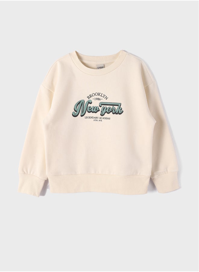 LC WAIKIKI Crew Neck Long Sleeve Printed Girl's Sweatshirt  - Image 1