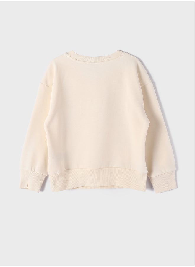 LC WAIKIKI Crew Neck Long Sleeve Printed Girl's Sweatshirt  - Image 2
