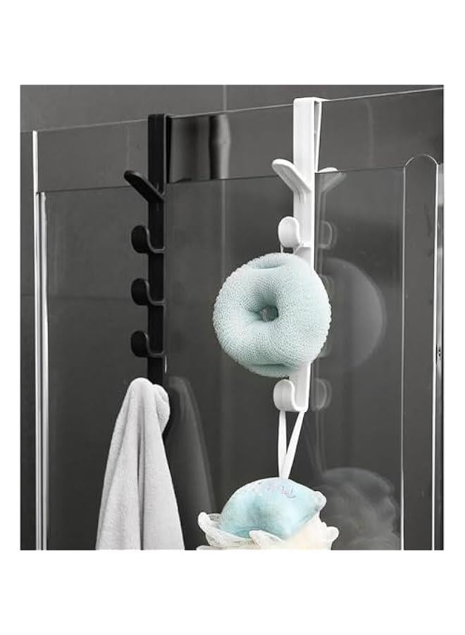 HOOKOR Door Hook,5 layers Hook Over The Door Hooks, Vertical Over The Door Towel Rack for Hanging Towel,Cloth, Purse, Hat,key,6Pack,Black - Image 3