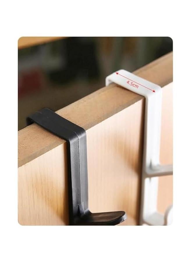 HOOKOR Door Hook,5 layers Hook Over The Door Hooks, Vertical Over The Door Towel Rack for Hanging Towel,Cloth, Purse, Hat,key,6Pack,Black - Image 4