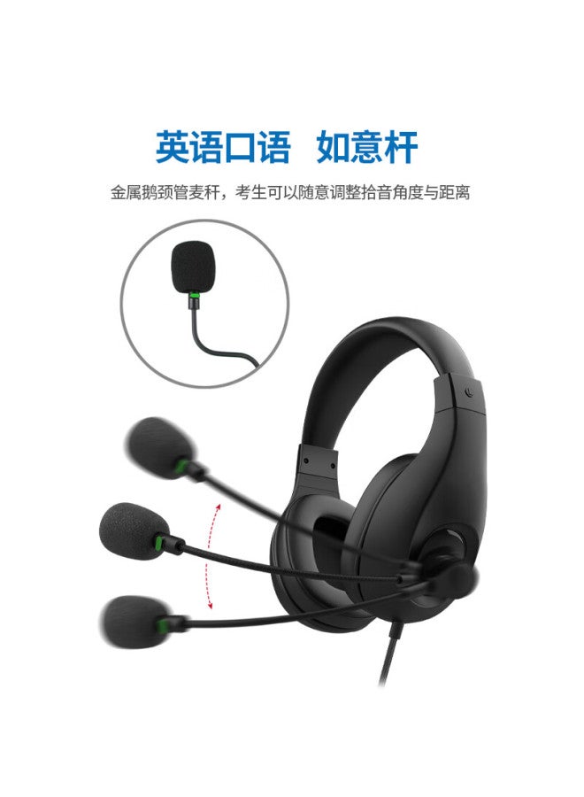 DANYIN D310 Wired Headphones With Microphone For English Listening And Speaking Exams, Head-worn Style, Suitable For Middle And High School Students, Human-machine Dialogue Training, Recording And Echoing, M - Image 2