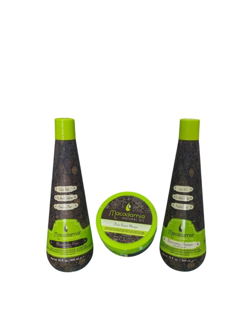 Macadamia Natural Shampoo 300 ml And Mask 250 ml for Very Dry Hair That Helps To Increase Its Moisture - Image 1