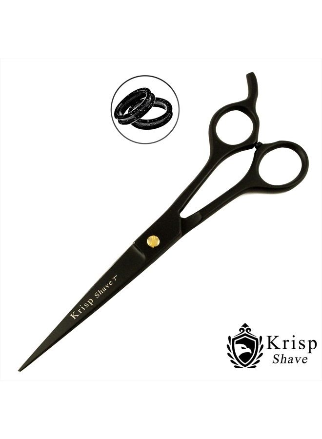 Professional Hair Cutting Scissors - Krisp Shave Japanese Stainless Steel Salon Barber Scissor (7 Inch) - Shears for Men's Beard Mustache Women Kids Pets Haircut All Purpose Shear, KSP-786