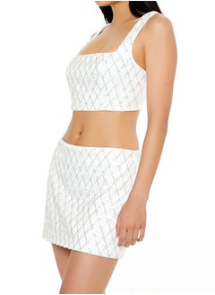 FOREVER 21 Beaded Lattice Crop Top  - Image 2