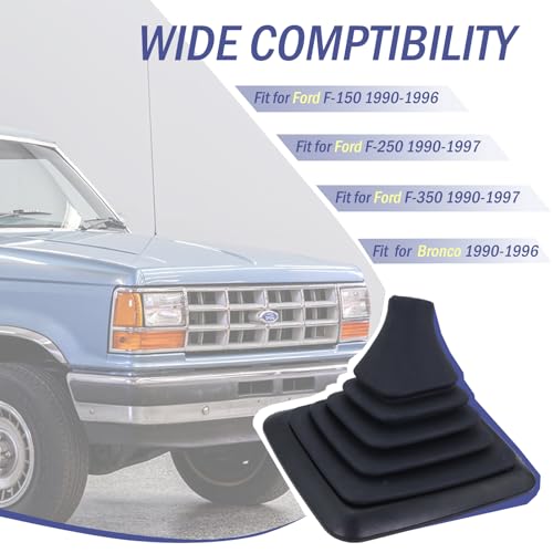 GEATaaT F5TZ-7277-BA Shifter Lever Shift Boot Cover Compatible with 1990-1997 Ford F150 F250 F350 Bronco Manual Transmission Gear Change Boot Replace# F5TZ7277BA - Image 2
