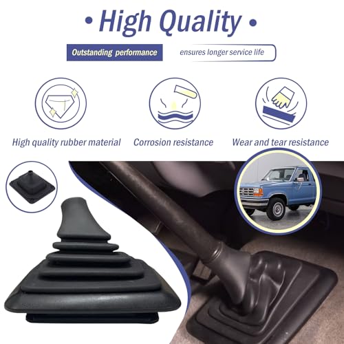 GEATaaT F5TZ-7277-BA Shifter Lever Shift Boot Cover Compatible with 1990-1997 Ford F150 F250 F350 Bronco Manual Transmission Gear Change Boot Replace# F5TZ7277BA - Image 4