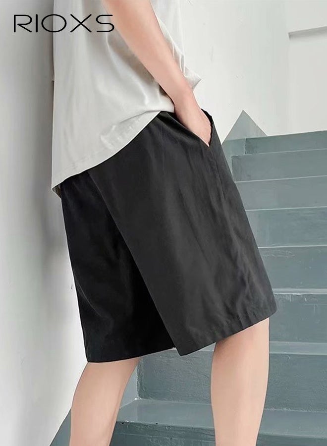 ريوكس شورت كاجوال للرجال، شورت رياضي، شورت رياضي بخصر مرن يسمح بمرور الهواء، شورت جري برباط قابل للتعديل بنقوش فريدة، بنطال عصري بخمسة أرباع للرجال، مثالي للرياضة أو الركض أو الشاطئ أو المشي أو الملابس الكاجوال اليومية - Image 3