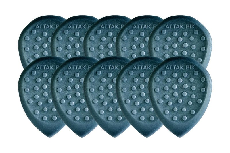 AttakPik Acoustik Attak STEALTH III Guitar Picks â€“ Jazz 3 Size, No-Slip 3D Grip, Beveled Tip â€“ Ideal for Multi-Scale Guitars, Electric & Acoustic | Glow in the Dark (10 Pack, Cobalt) - Image 1