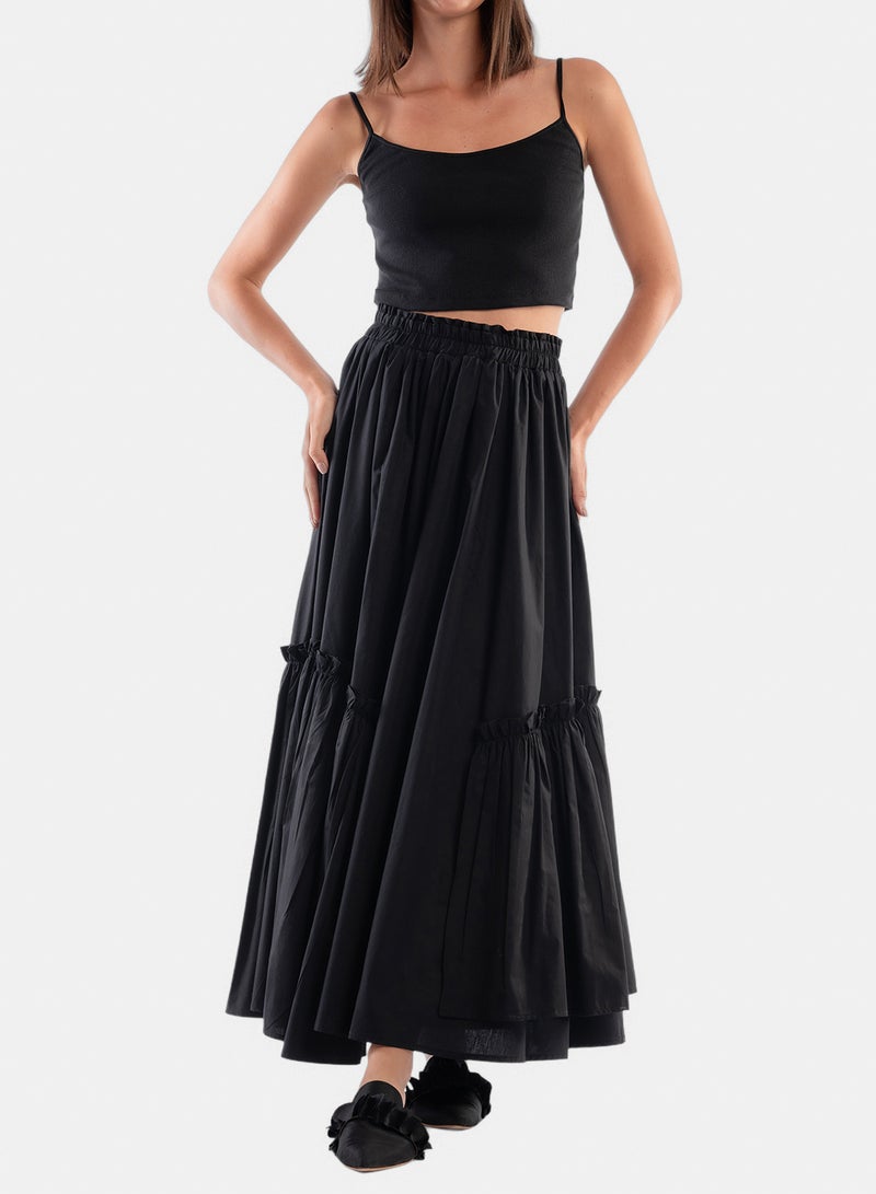 Maxi Skirt With Ruffled Trim