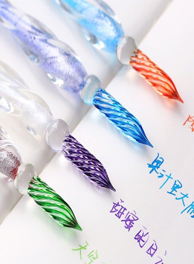 Chrome Crystal Glass Dip Fountain Pen with Ink Set (Color May Vary) - Image 4