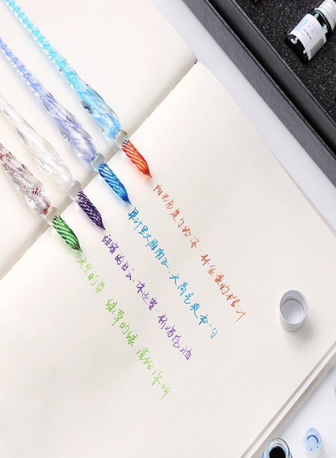 Chrome Crystal Glass Dip Fountain Pen with Ink Set (Color May Vary) - Image 3
