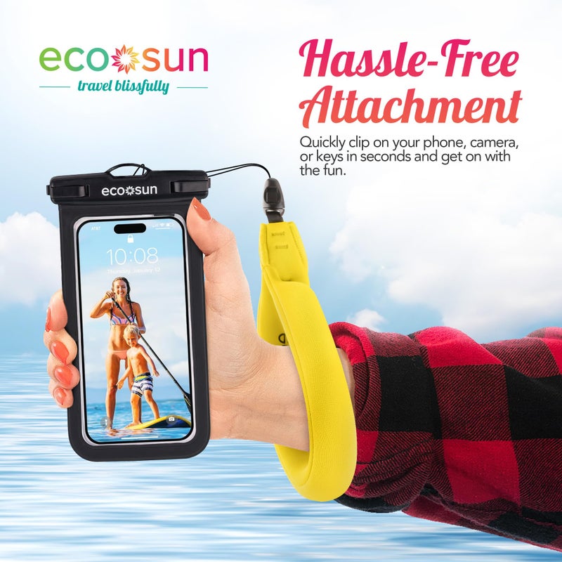 Eco Sun Floating Wrist Strap (2-pack) â€“ Suitable For All Phones (incl. 16 Pro Max), GoPros, Cameras â€“ Floats Up To 0.55 lbs (250g) (Yellow) - Image 4