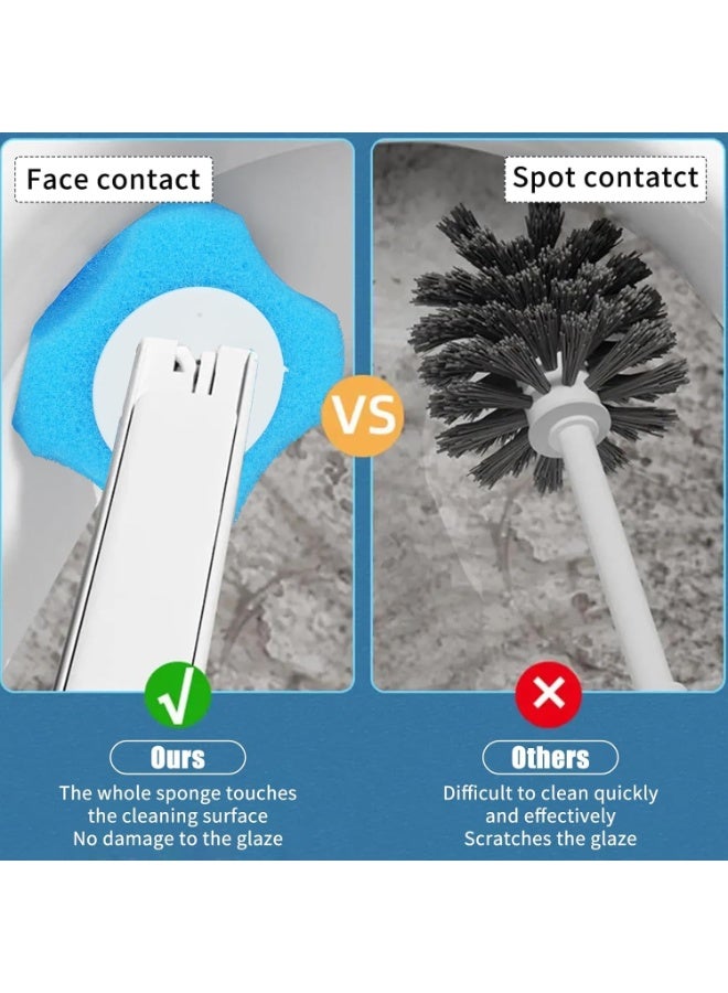 MOMENT نظام تنظيف المرحاض MOMENT 10 قطع إعادة تعبئة فرشاة المرحاض القابلة للتصرف، فرشاة تنظيف المرحاض، 10 رؤوس فرشاة بديلة، بدون مقبض أو قاعدة، إعادة تعبئة عصا المرحاض، وسادات إعادة تعبئة تنظيف وعاء المرحاض، فرشاة المرحاض - Image 4