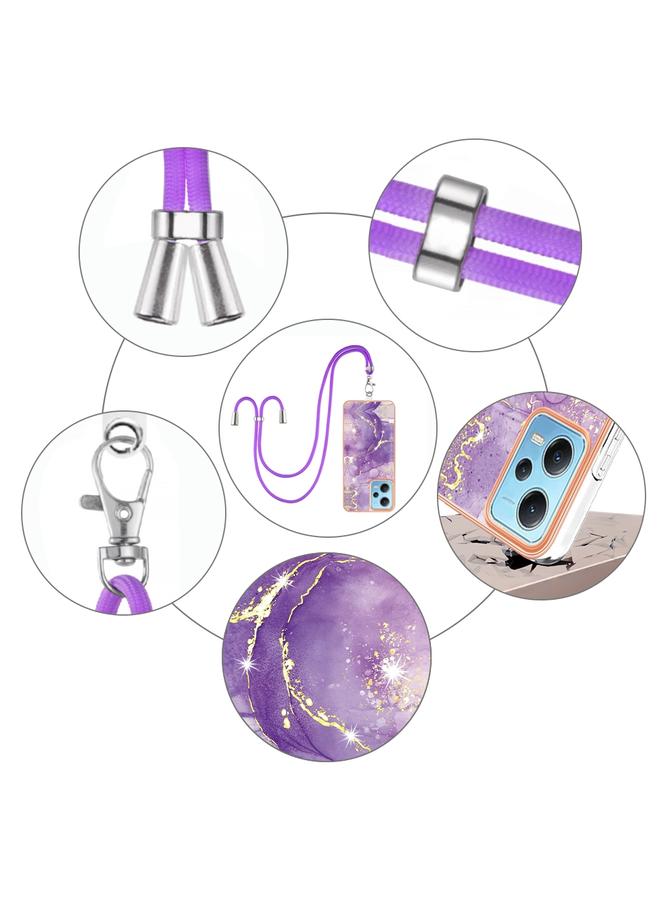 إيروريكس جراب لهاتف Xiaomi Redmi Note 12 5G Global/Note 12 5G، جراب هاتف IMD مزدوج الجوانب مطلي بالرخام الصيني مع حبل - Image 4