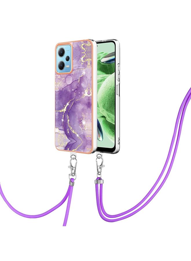 إيروريكس جراب لهاتف Xiaomi Redmi Note 12 5G Global/Note 12 5G، جراب هاتف IMD مزدوج الجوانب مطلي بالرخام الصيني مع حبل - Image 1